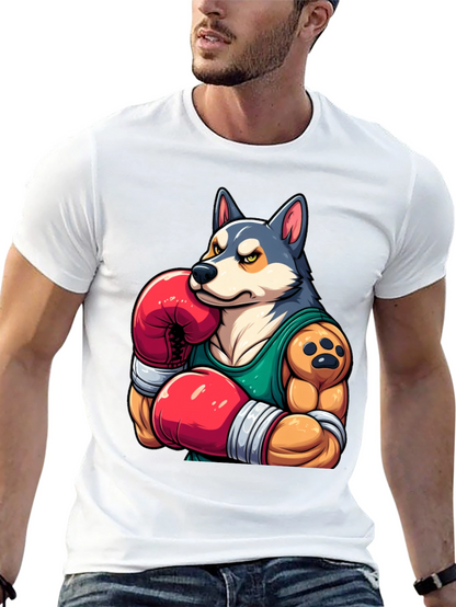 Boxer Dog Graphic Tee - Mens Black T-Shirt