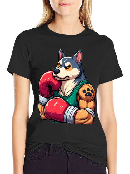 Boxer Dog Graphic Tee - Mens Black T-Shirt