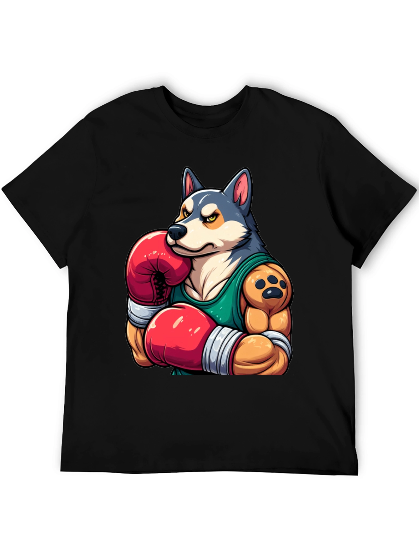 Boxer Dog Graphic Tee - Mens Black T-Shirt