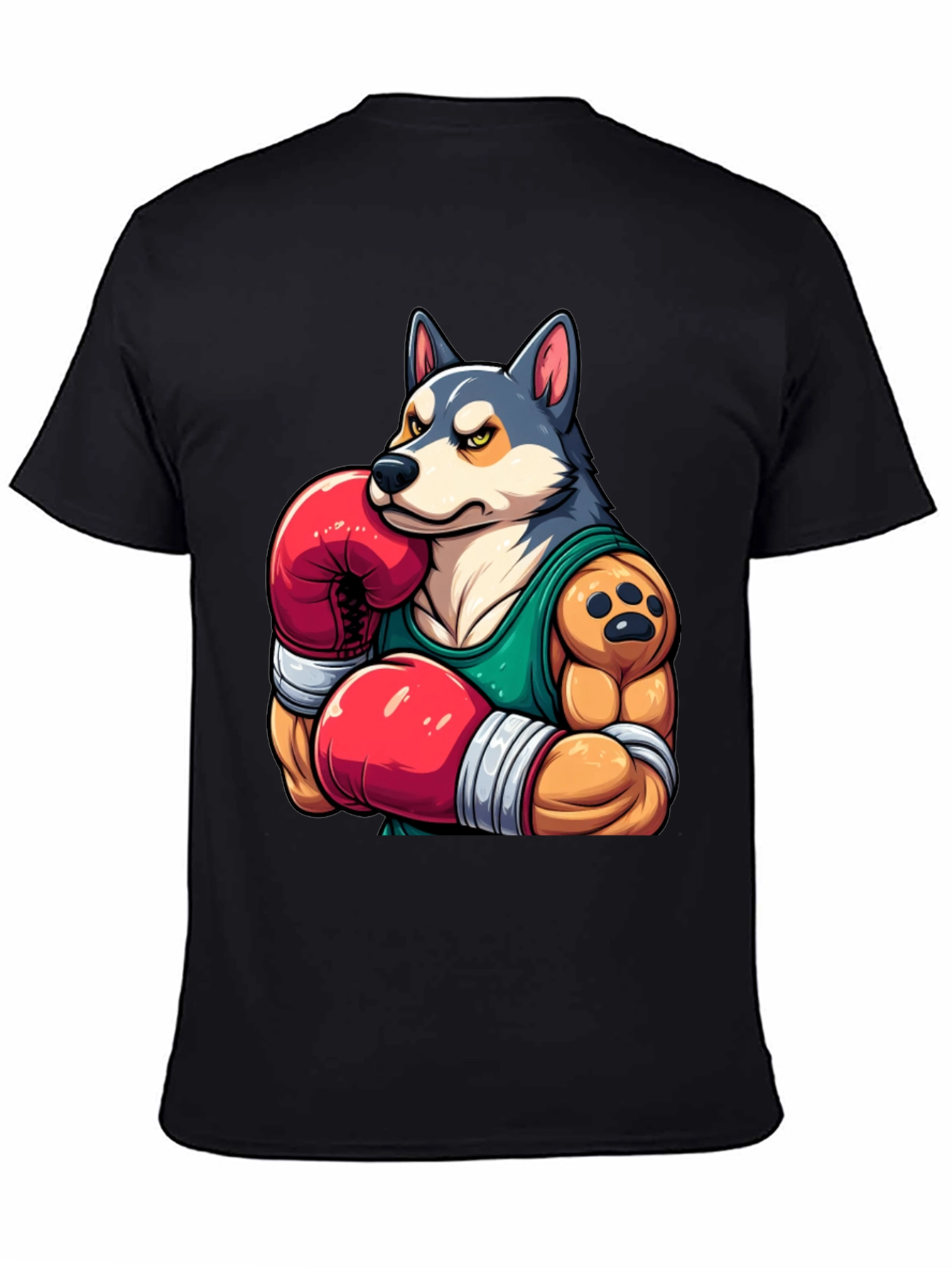 Boxer Dog Graphic Tee - Mens Black T-Shirt