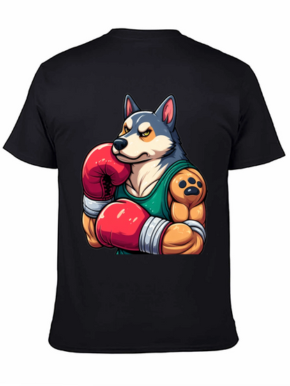 Boxer Dog Graphic Tee - Mens Black T-Shirt