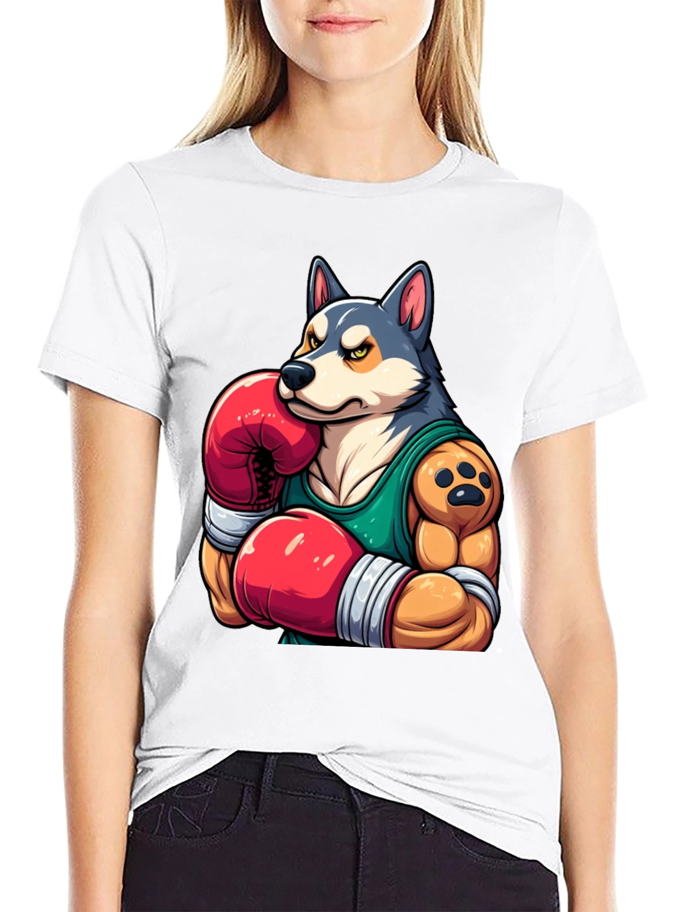 Boxer Dog Graphic Tee - Mens Black T-Shirt