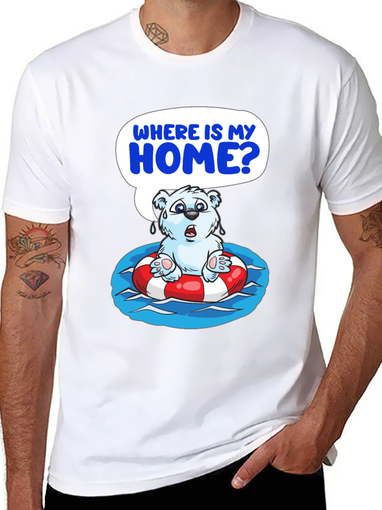 Distressed Polar Bear T-Shirt - Save the Arctic