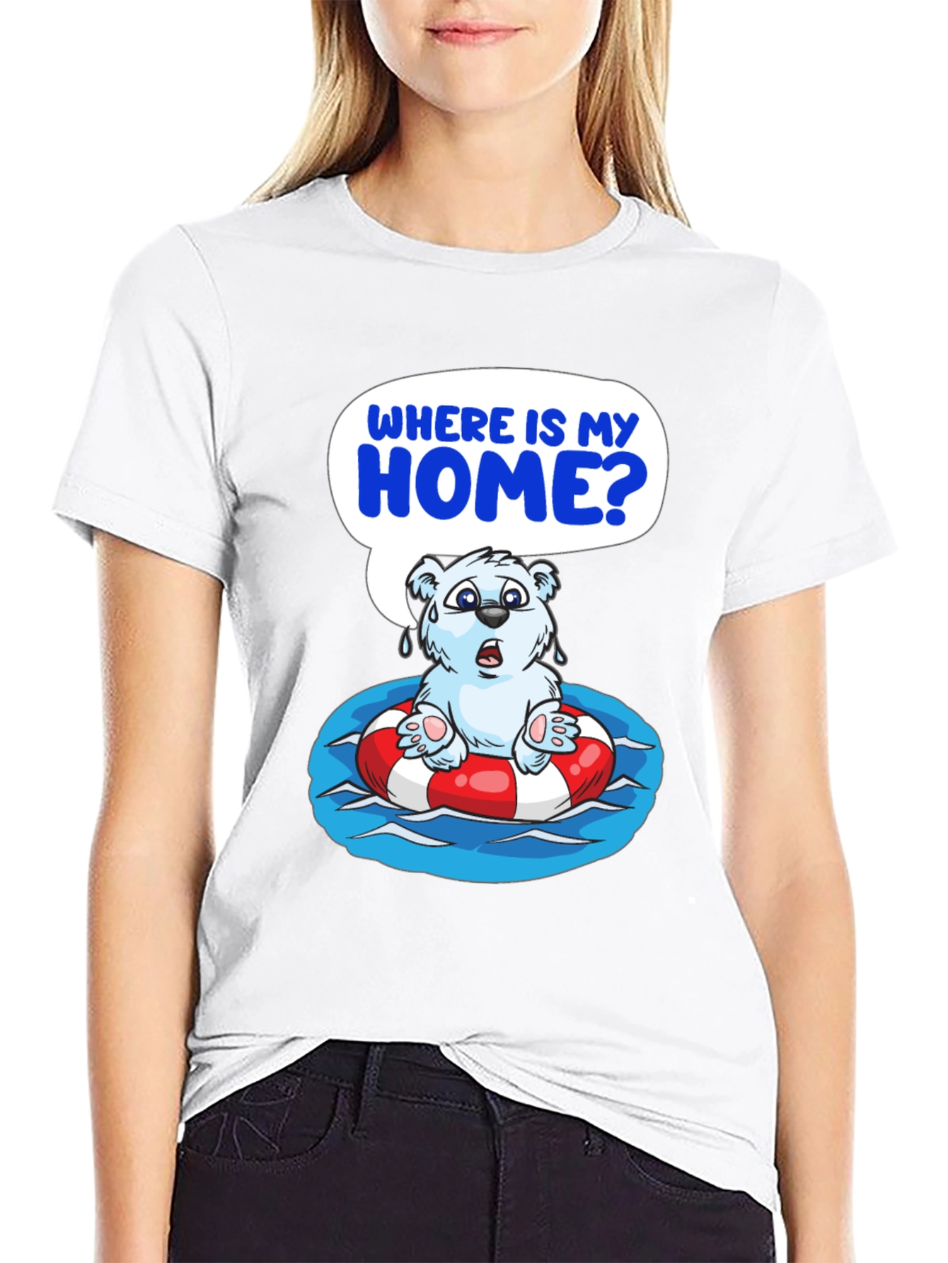 Distressed Polar Bear T-Shirt - Save the Arctic