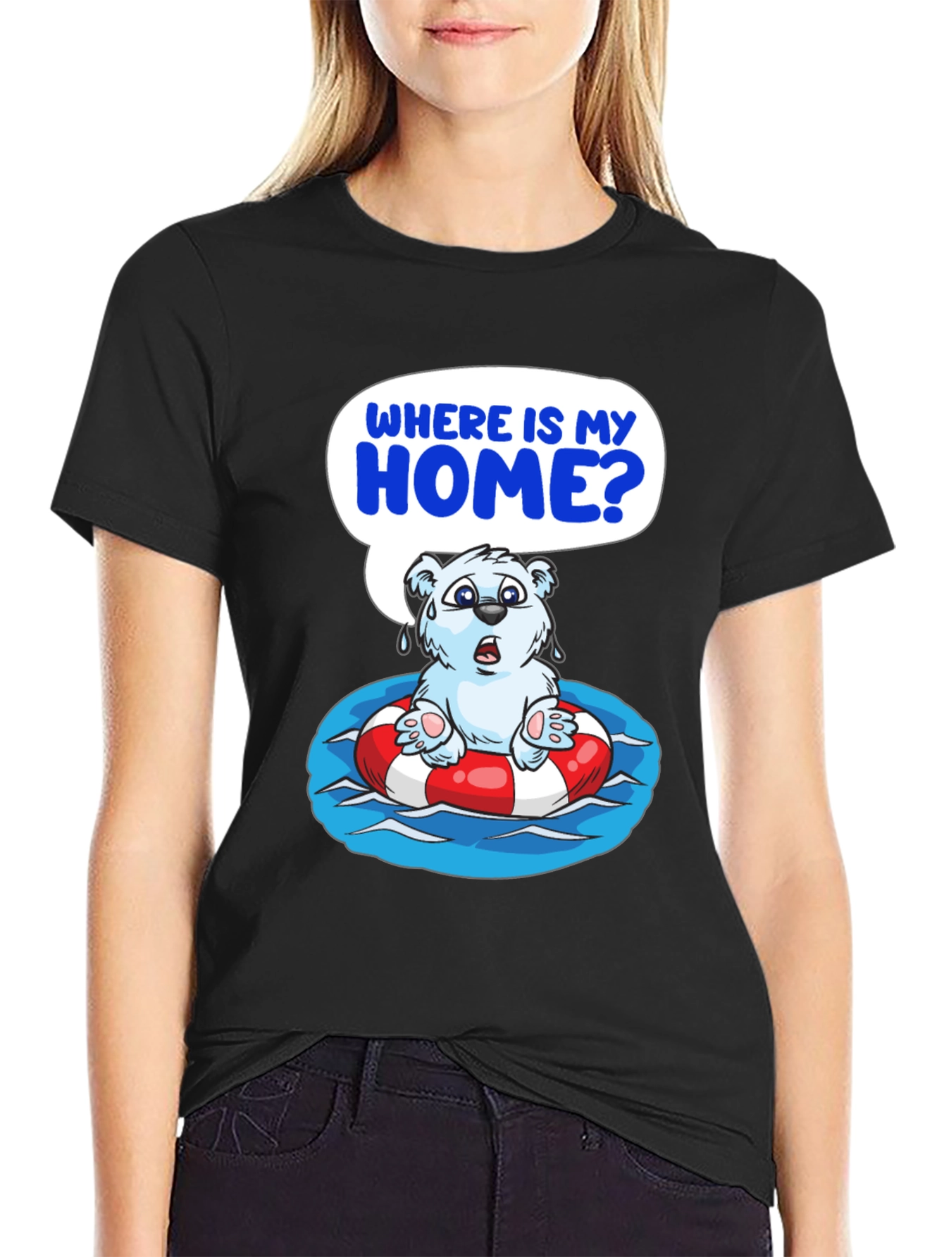 Distressed Polar Bear T-Shirt - Save the Arctic