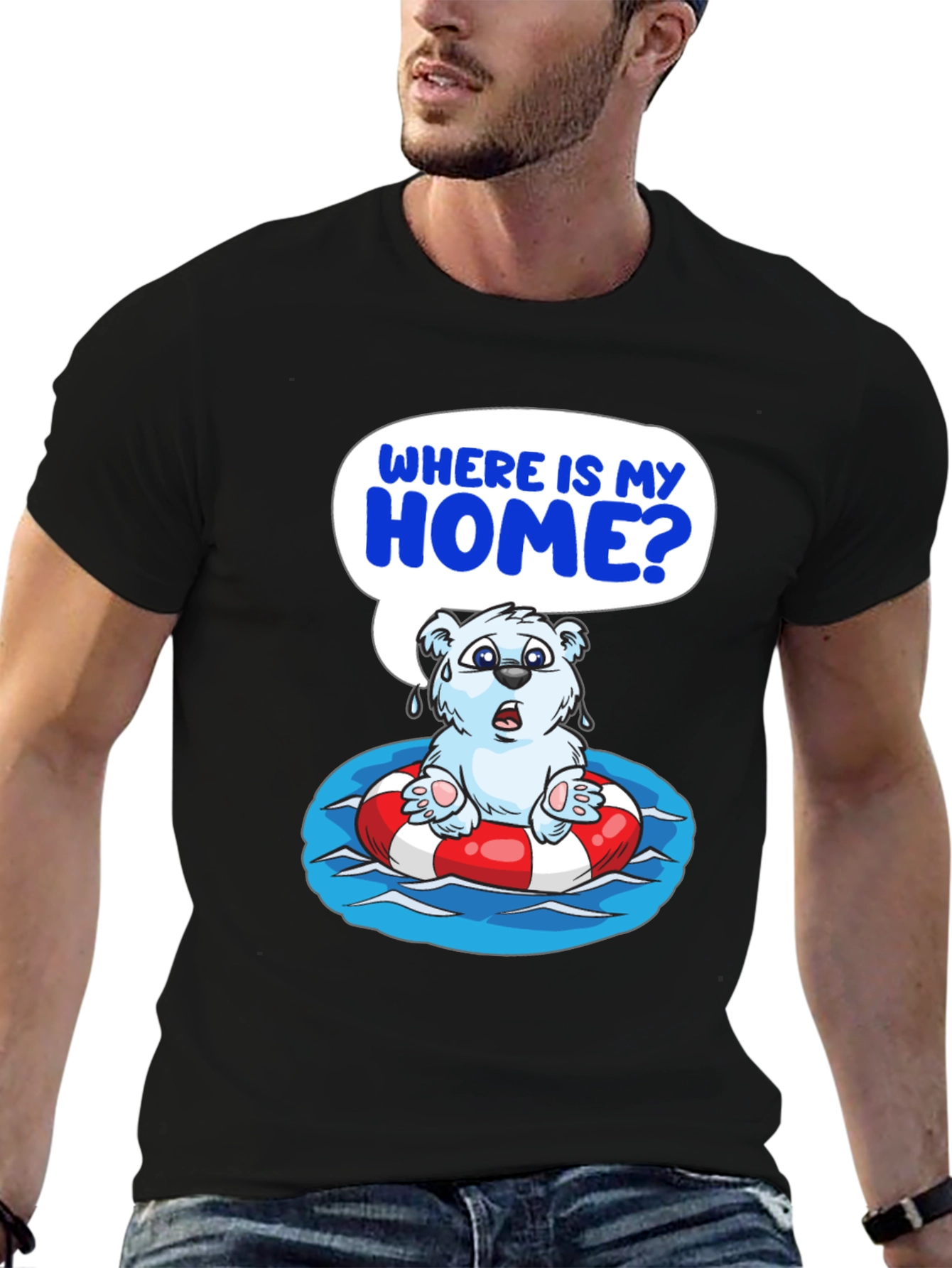 Distressed Polar Bear T-Shirt - Save the Arctic