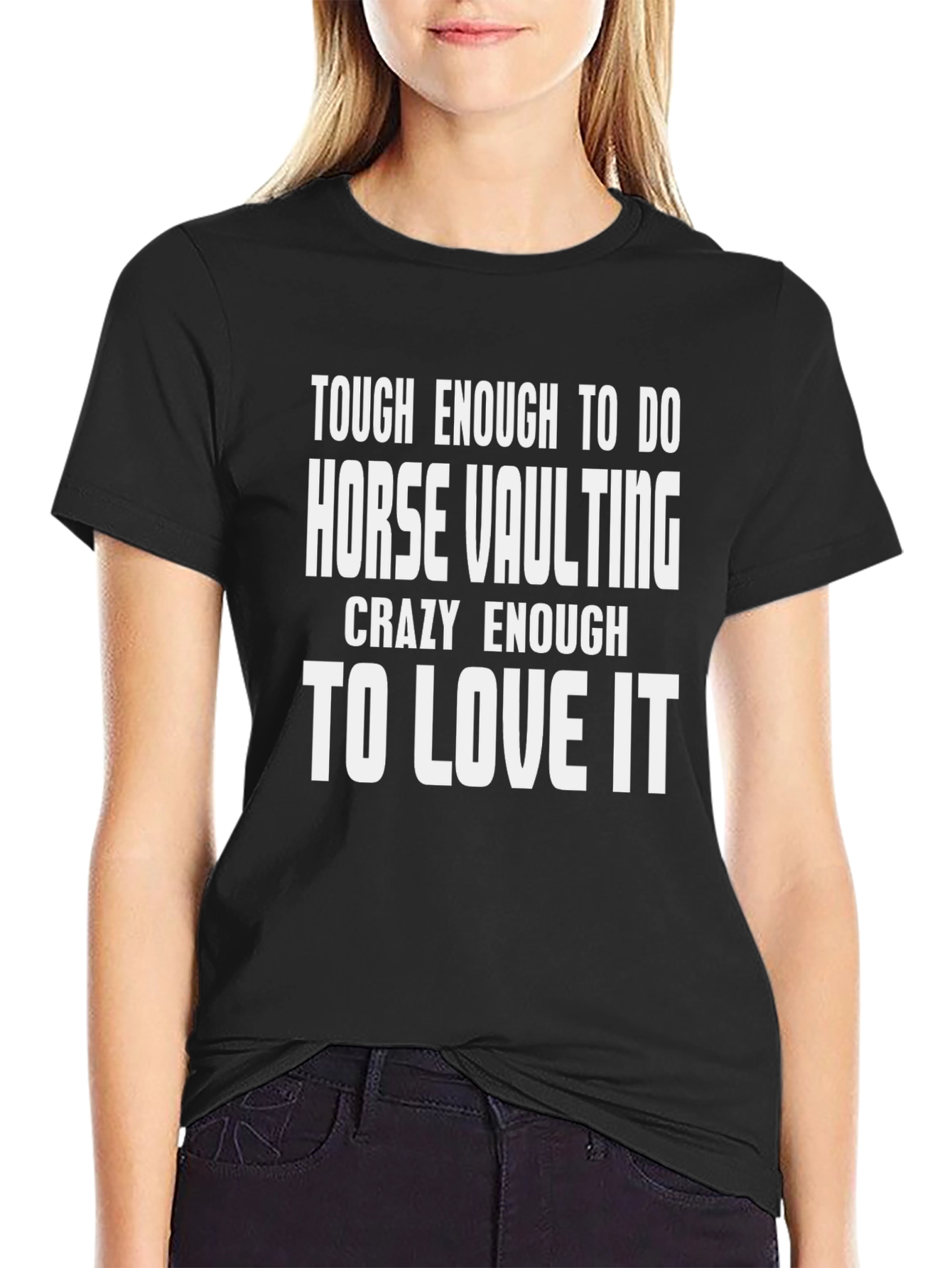 Horse Vaulting Black Graphic T-Shirt