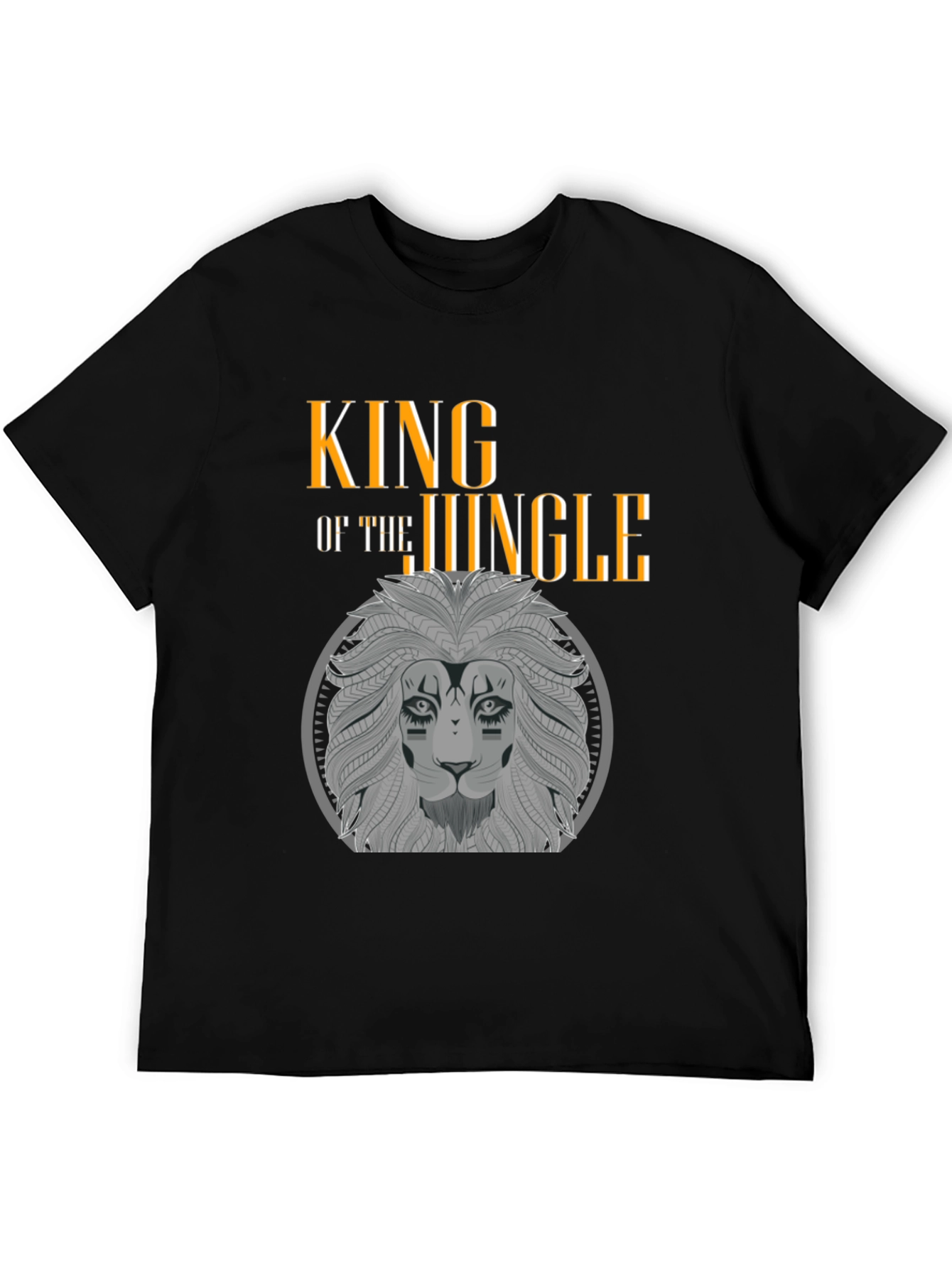 King of the Jungle Lion Graphic Black T-Shirt