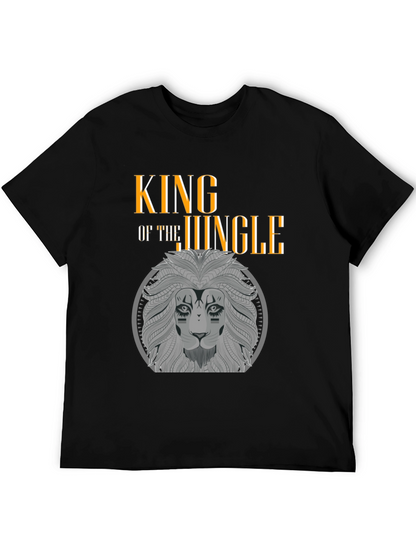 King of the Jungle Lion Graphic Black T-Shirt
