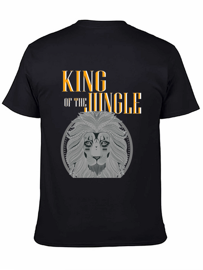 King of the Jungle Lion Graphic Black T-Shirt