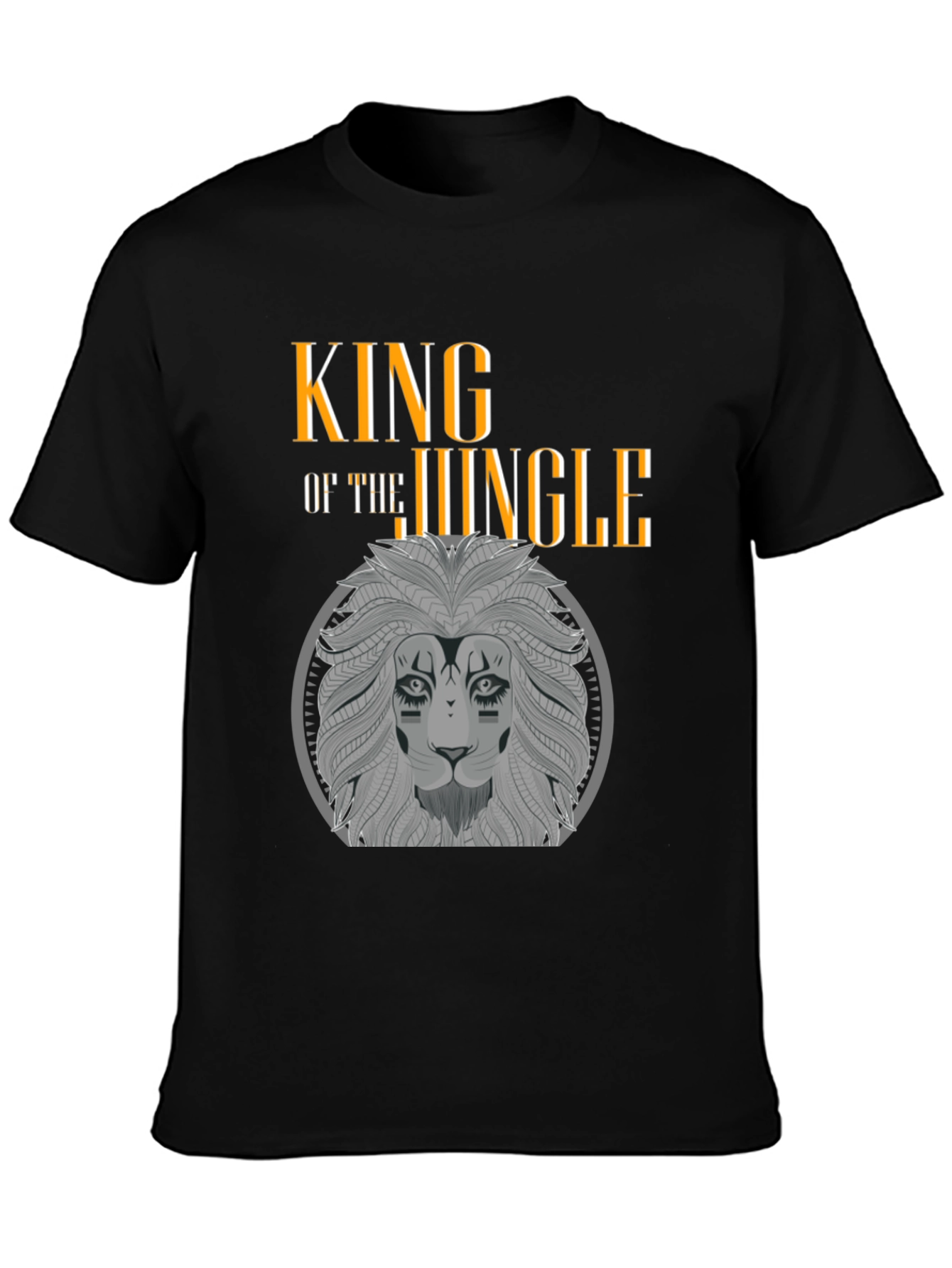King of the Jungle Lion Graphic Black T-Shirt