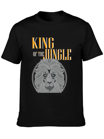 King of the Jungle Lion Graphic Black T-Shirt