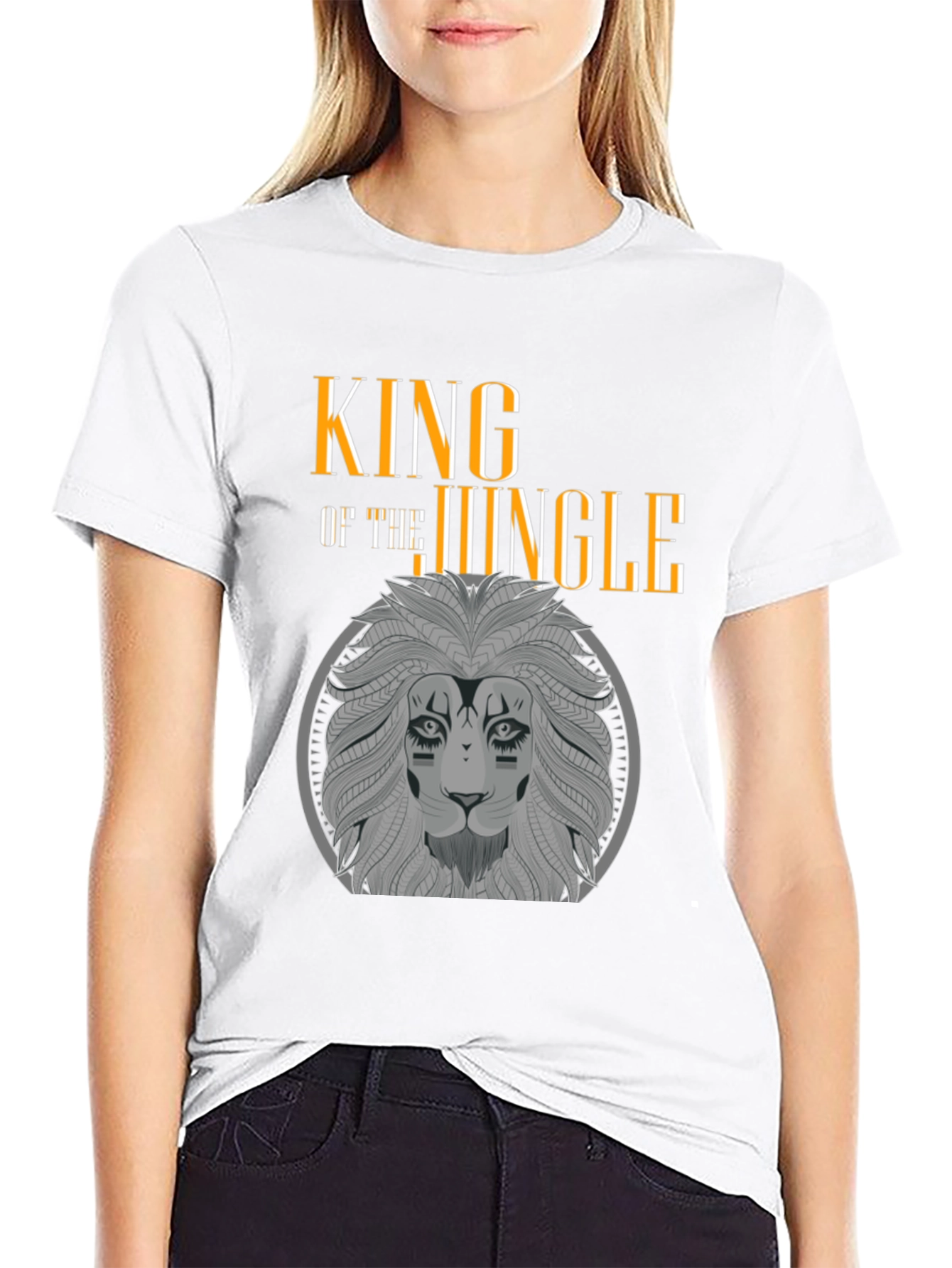King of the Jungle Lion Graphic Black T-Shirt