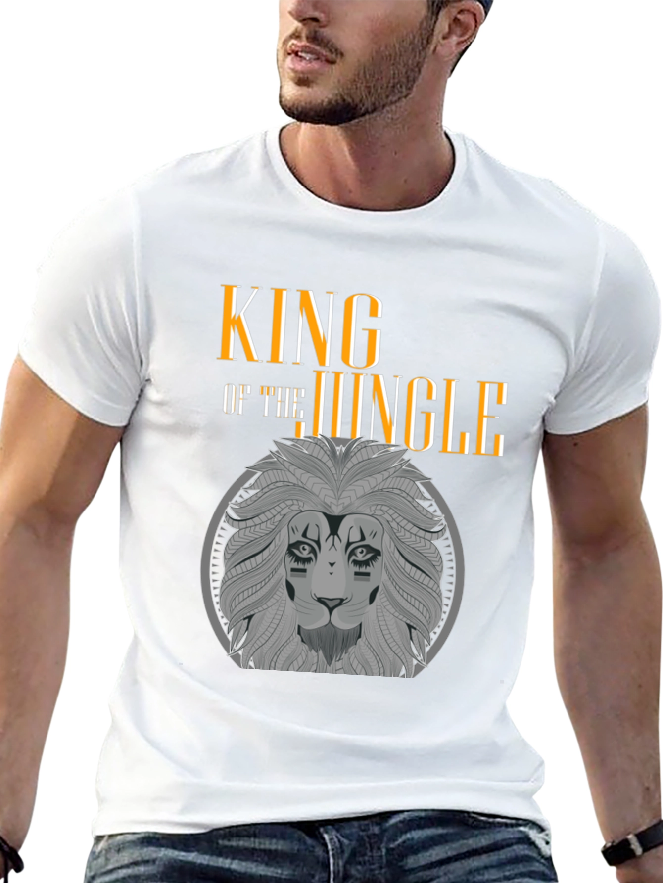 King of the Jungle Lion Graphic Black T-Shirt