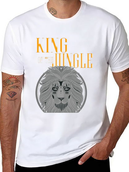 King of the Jungle Lion Graphic Black T-Shirt