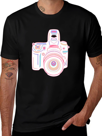 Camera Graphic T-Shirt - Black Short Sleeve