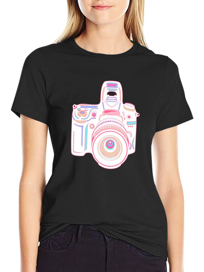 Camera Graphic T-Shirt - Black Short Sleeve