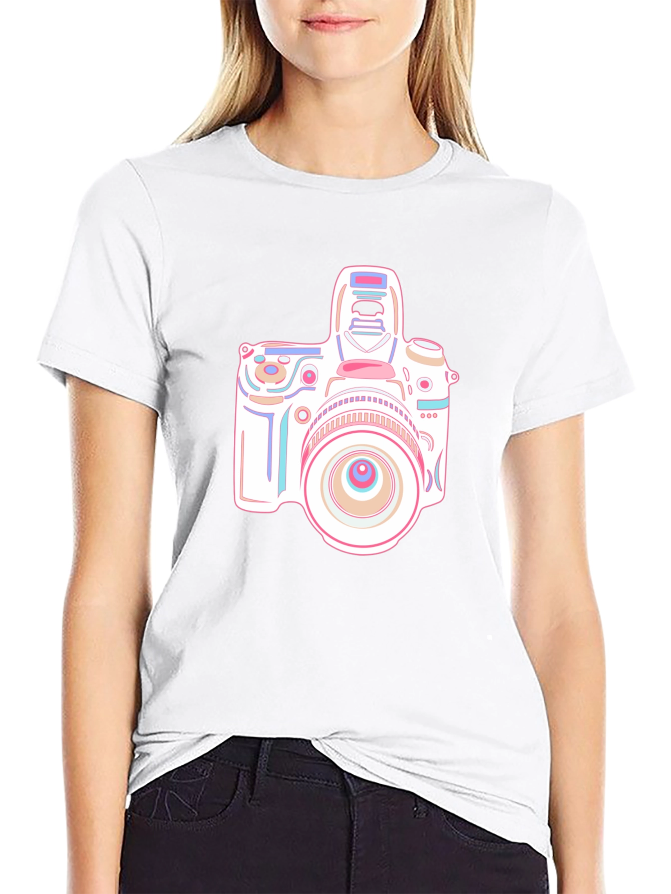 Camera Graphic T-Shirt - Black Short Sleeve