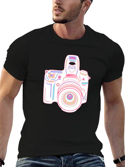 Camera Graphic T-Shirt - Black Short Sleeve