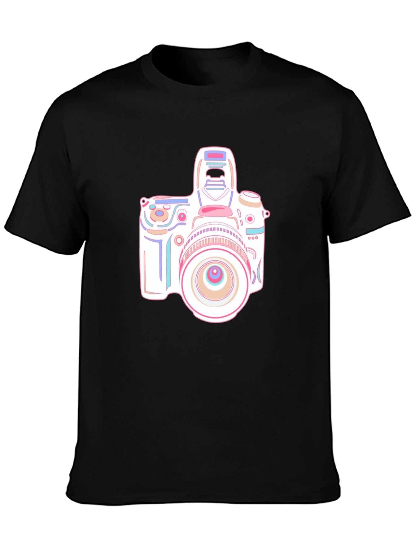 Camera Graphic T-Shirt - Black Short Sleeve
