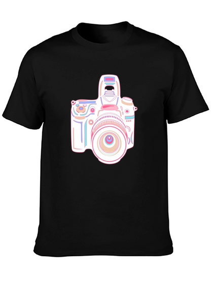 Camera Graphic T-Shirt - Black Short Sleeve