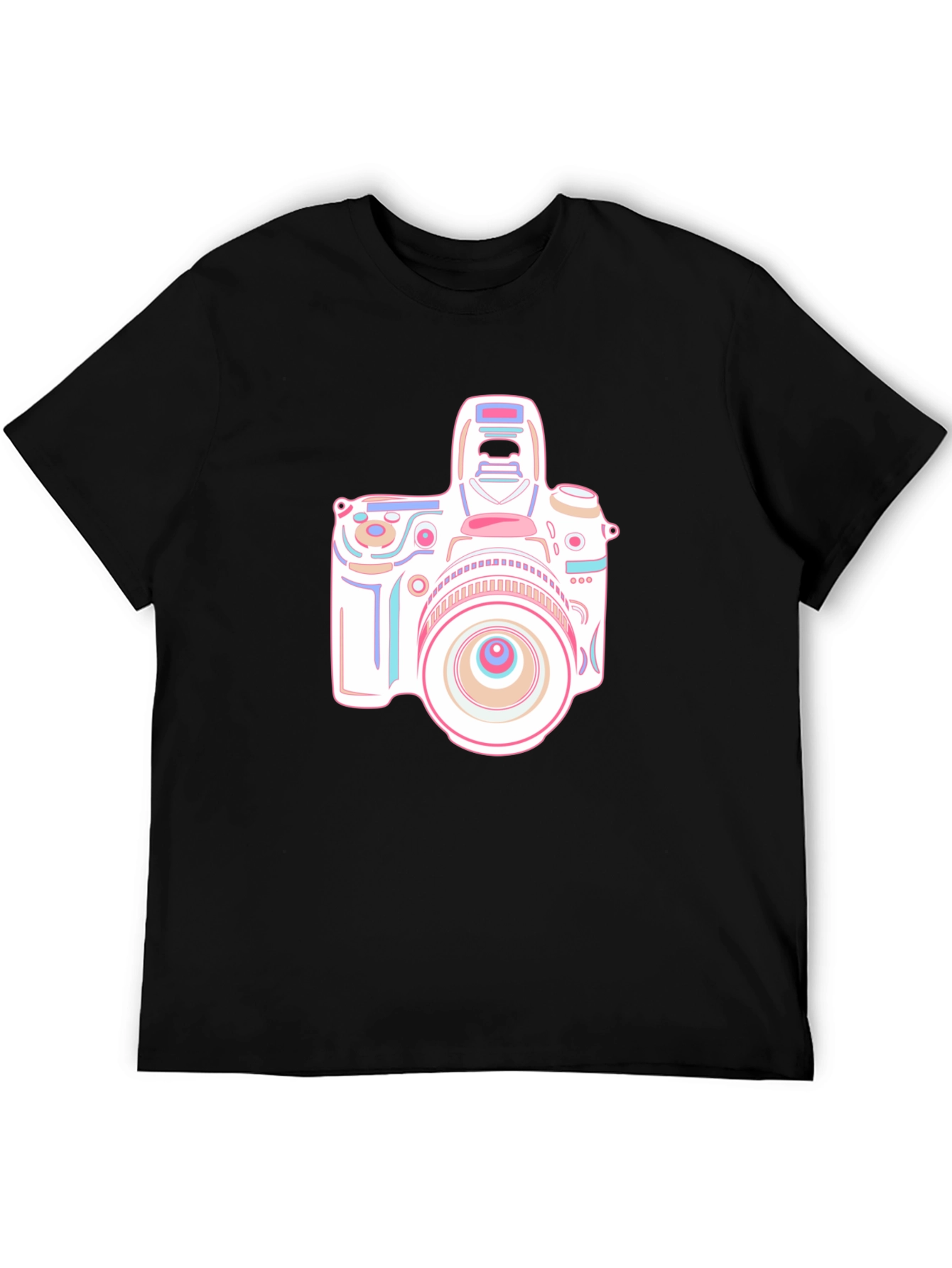 Camera Graphic T-Shirt - Black Short Sleeve