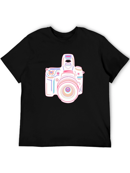 Camera Graphic T-Shirt - Black Short Sleeve