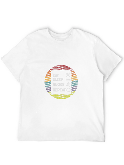 Eat Sleep Rugby Repeat Black T-Shirt