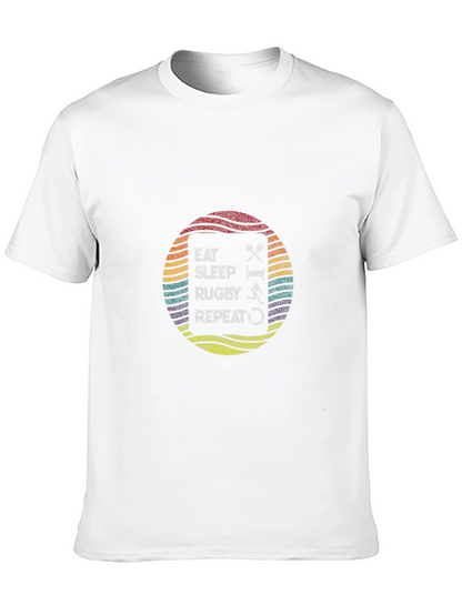 Eat Sleep Rugby Repeat Black T-Shirt