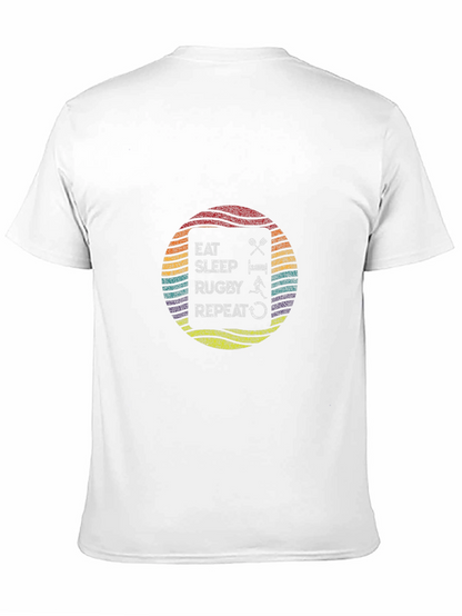 Eat Sleep Rugby Repeat Black T-Shirt