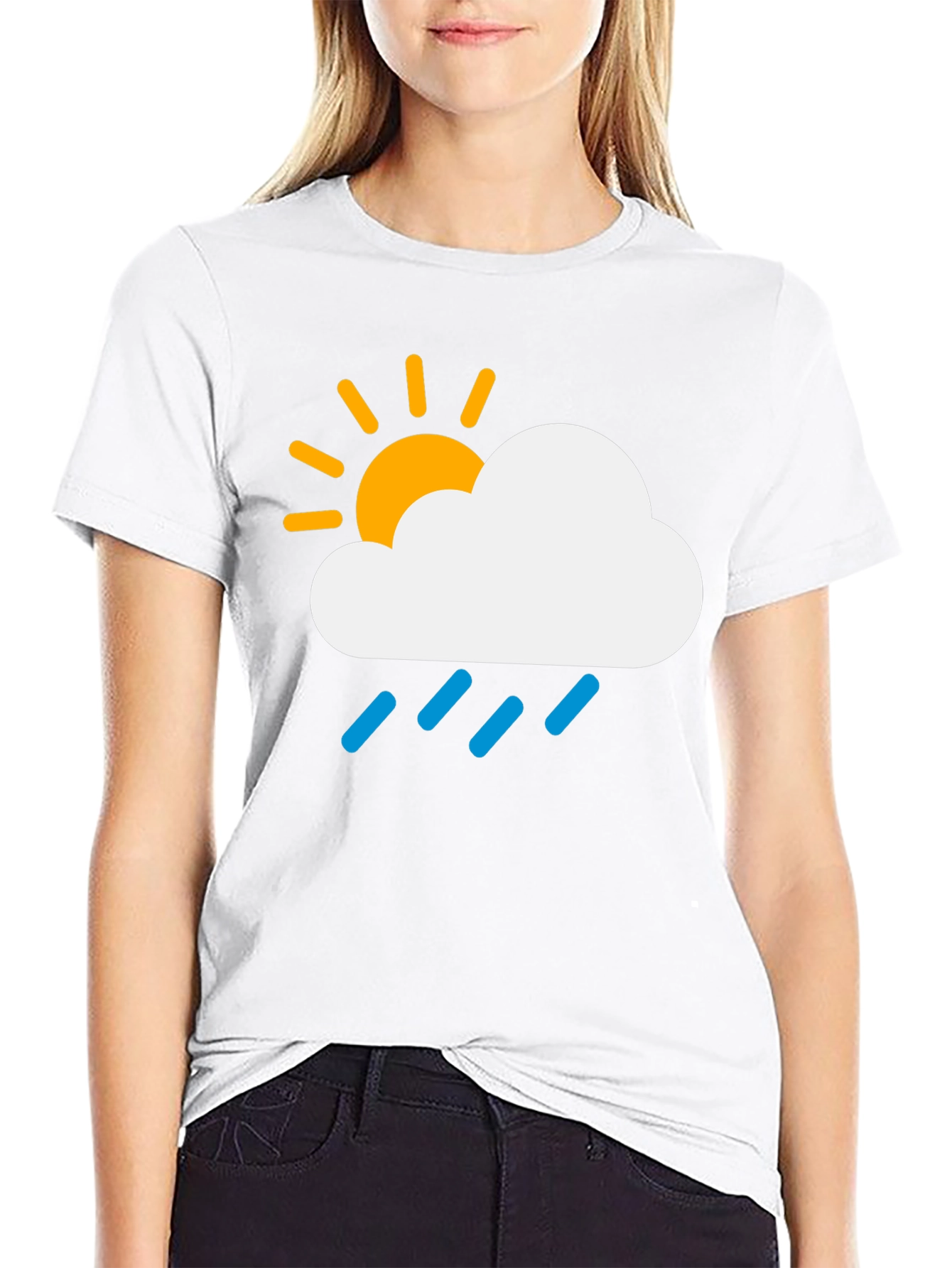 Weather Cloud Graphic Tee - Sunny Rainy Day T-Shirt
