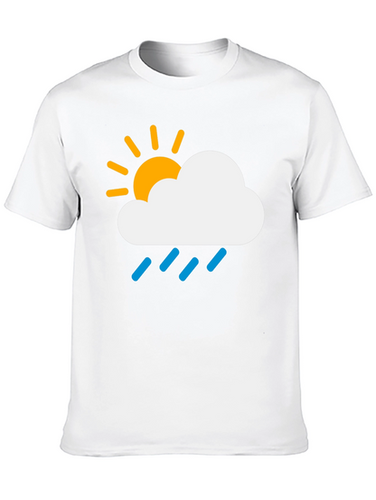 Weather Cloud Graphic Tee - Sunny Rainy Day T-Shirt