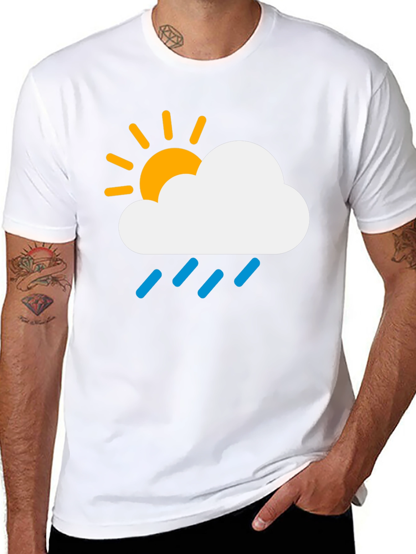 Weather Cloud Graphic Tee - Sunny Rainy Day T-Shirt