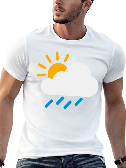 Weather Cloud Graphic Tee - Sunny Rainy Day T-Shirt