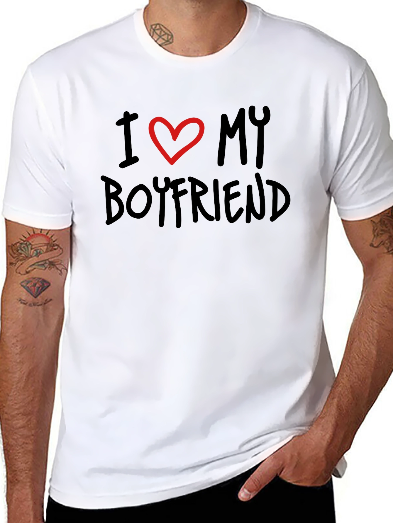 I Love My Boyfriend Black Tee