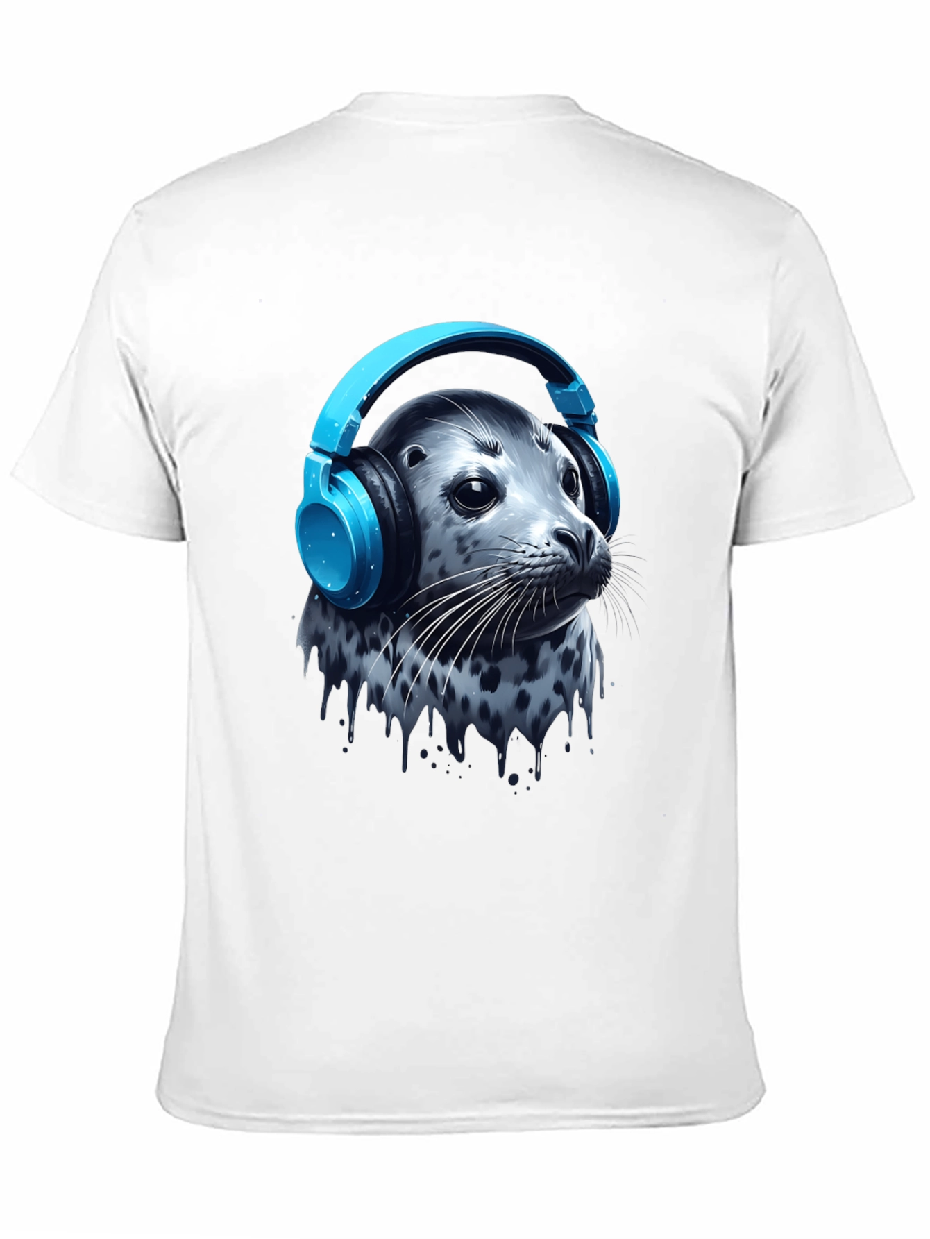 Seal with Headphones T-Shirt - Cool Graphic Tee