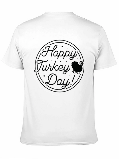 Happy Turkey Day Graphic Tee - Thanksgiving Shirt