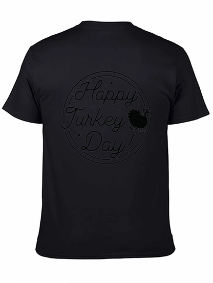 Happy Turkey Day Graphic Tee - Thanksgiving Shirt