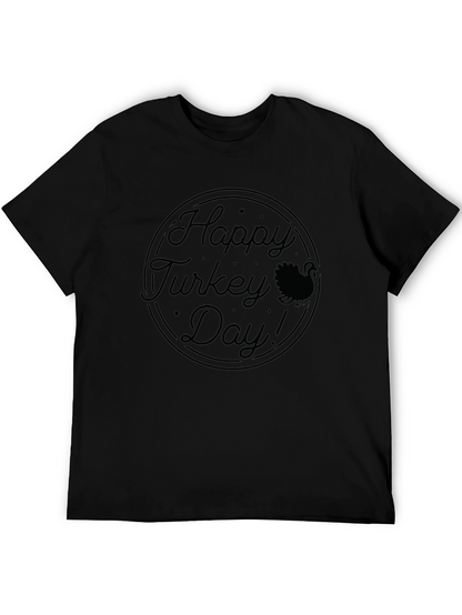 Happy Turkey Day Graphic Tee - Thanksgiving Shirt