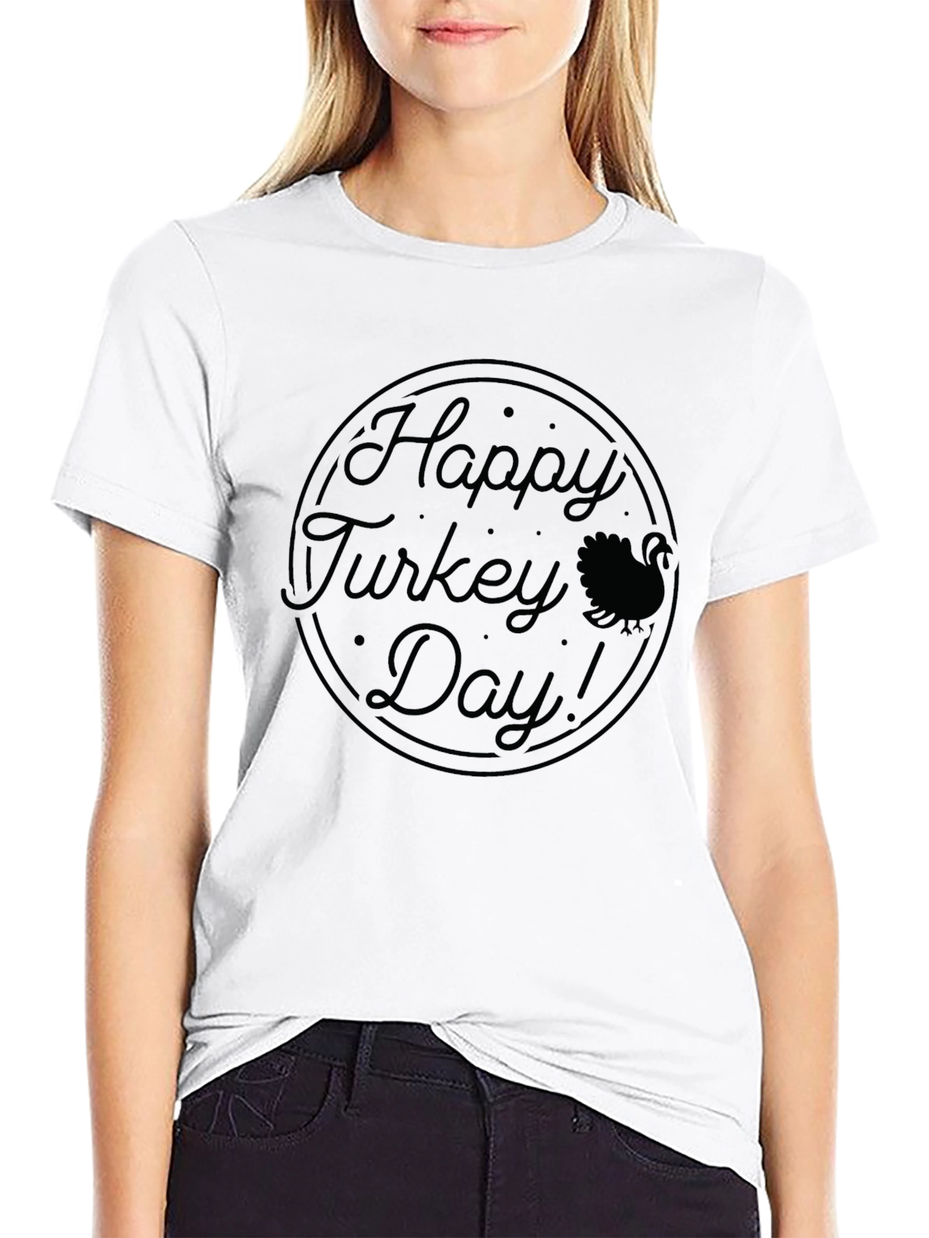 Happy Turkey Day Graphic Tee - Thanksgiving Shirt