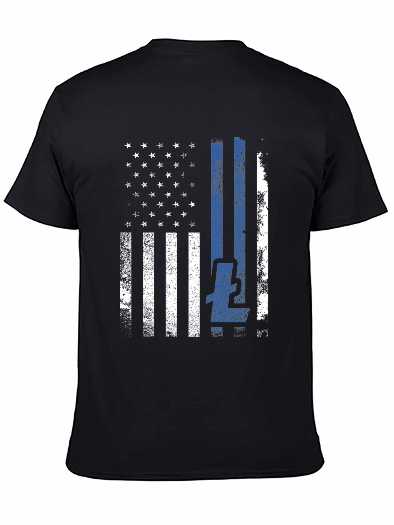 Thin Blue Line American Flag T-Shirt