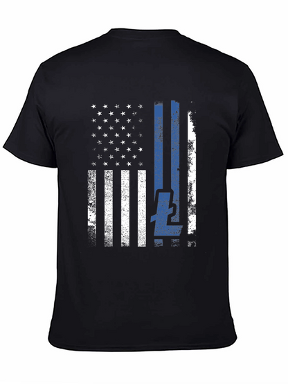 Thin Blue Line American Flag T-Shirt