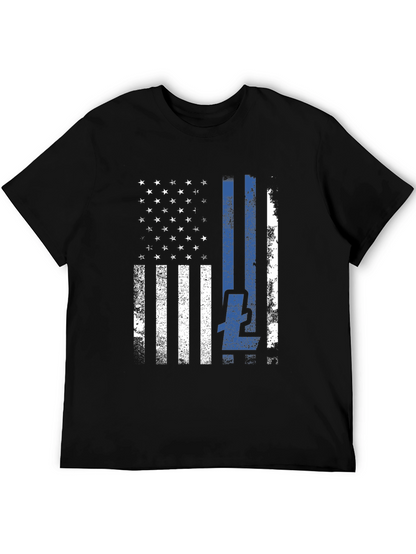 Thin Blue Line American Flag T-Shirt