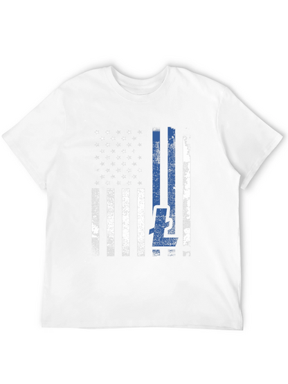 Thin Blue Line American Flag T-Shirt