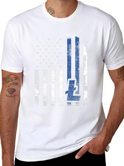 Thin Blue Line American Flag T-Shirt
