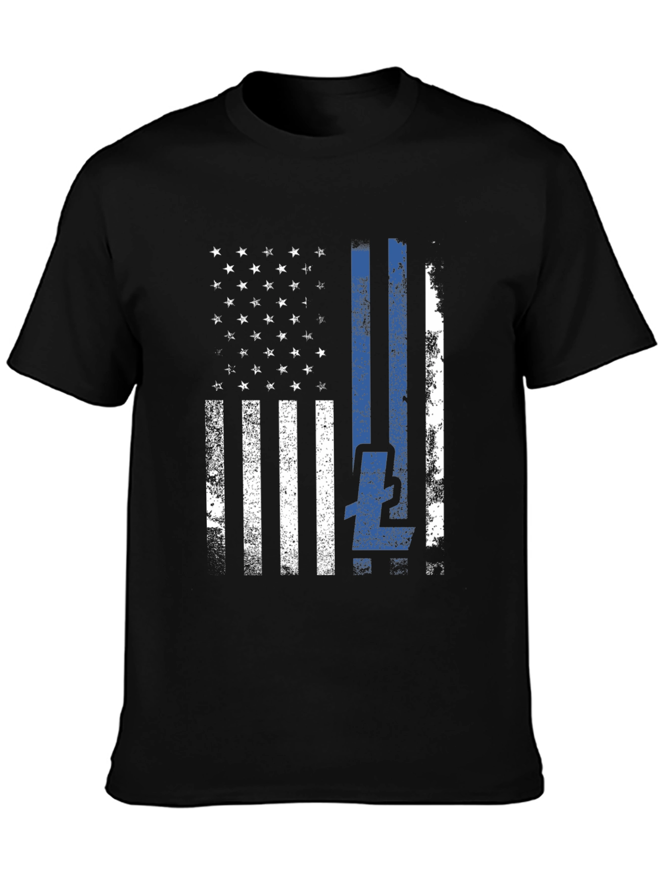 Thin Blue Line American Flag T-Shirt