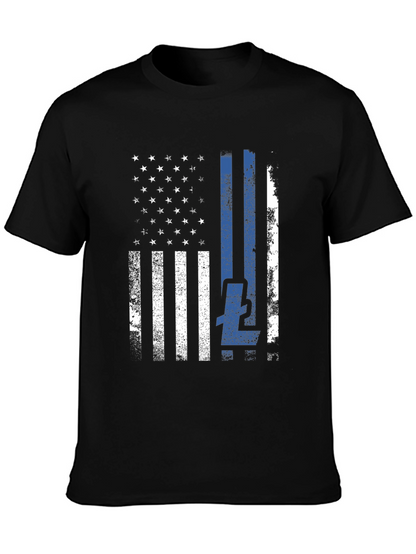 Thin Blue Line American Flag T-Shirt