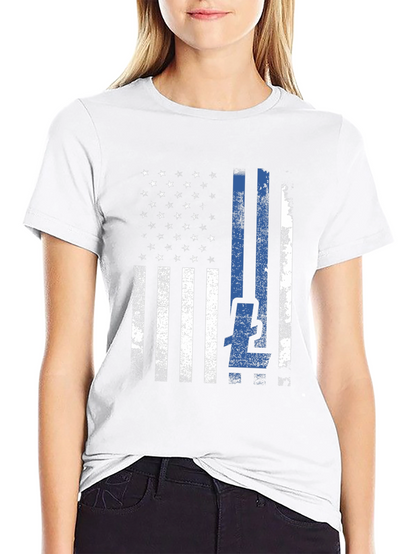 Thin Blue Line American Flag T-Shirt