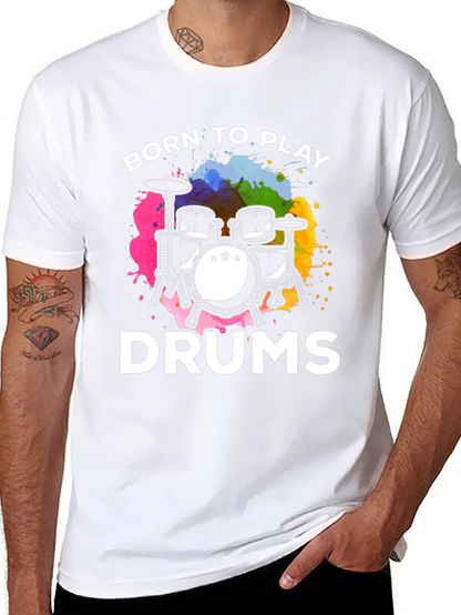 Born to Play Drums Black T-Shirt