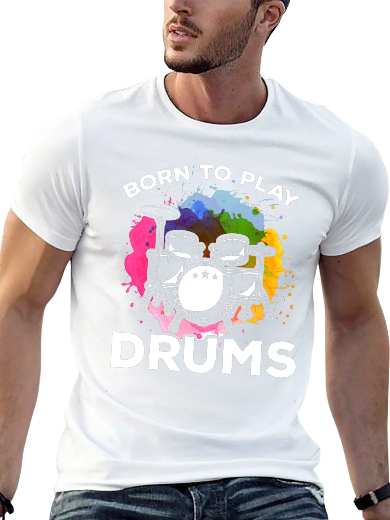 Born to Play Drums Black T-Shirt